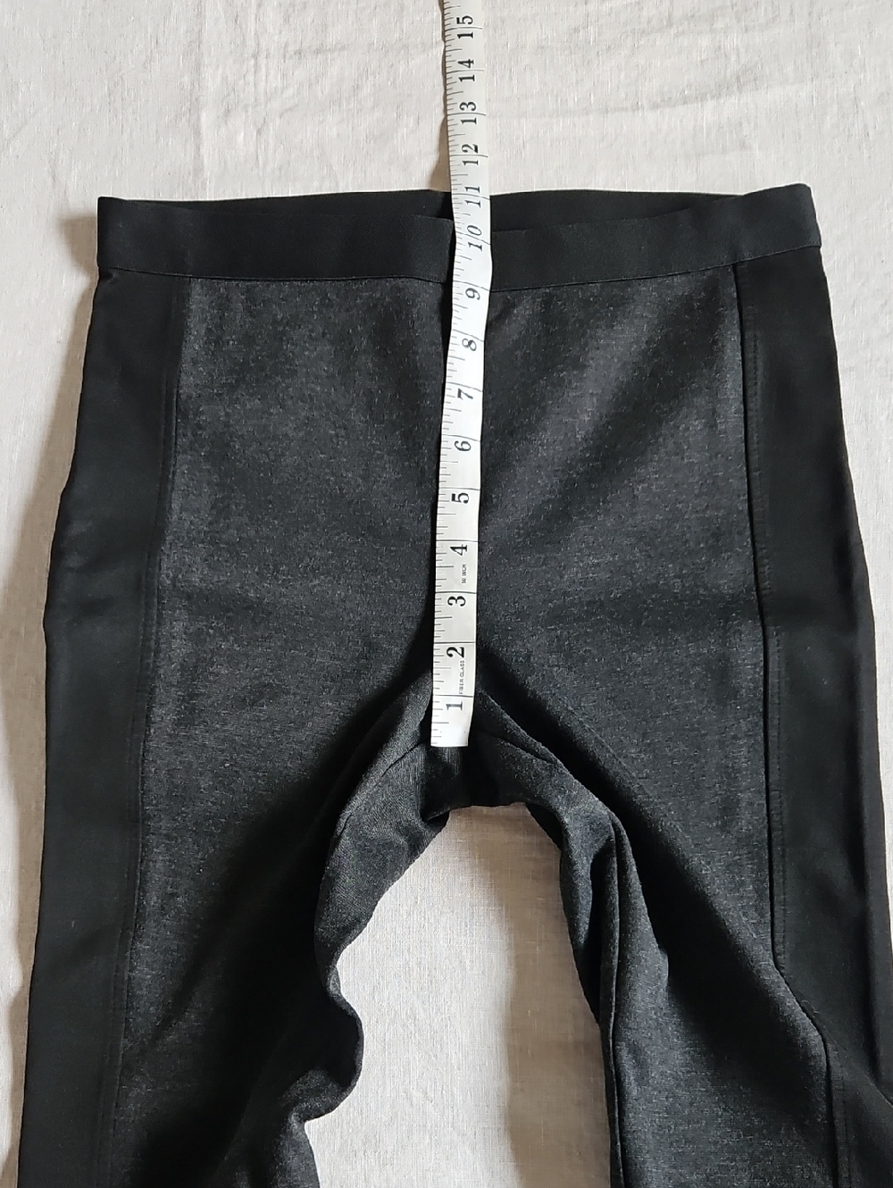 BCBGmaxzria Gray Pullover Skinny Jeggings Pants Wide Black Panels At Side Medium - Picture 12 of 16